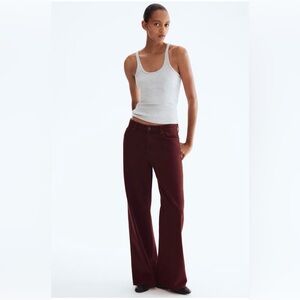 Classic Burgundy High-Rise Wide Leg Women's Jeans